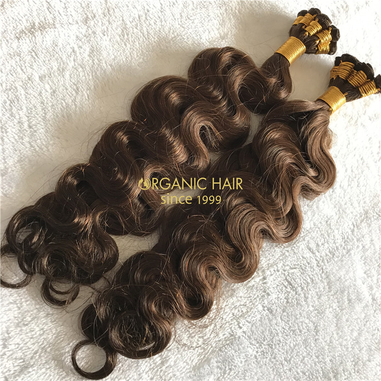 Human hand tied wefts hair extensions body wave X193